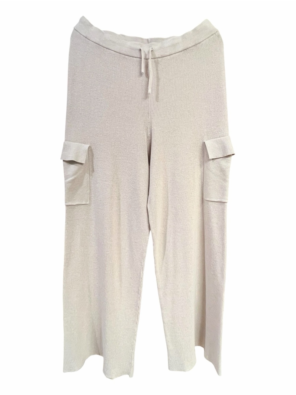 Lounge Cargo Wide-Leg Knit Lounge Pants Pajamas - Light Beige XL